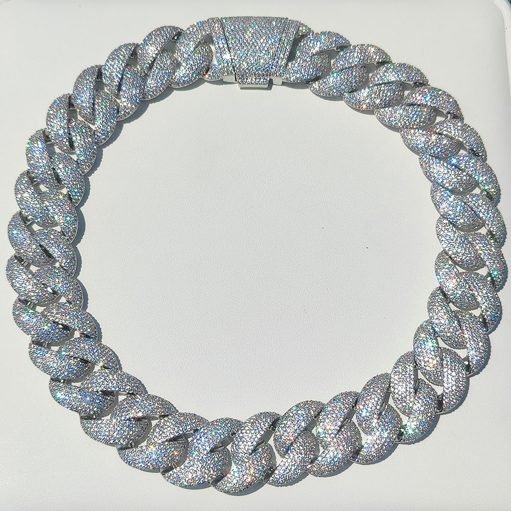 Cuban Link Chain 12Mm - สร้อยคิวบาลิงค์แบบเต็มเม็ดประดับเพชร 5A ขนาด 24 มม. 6