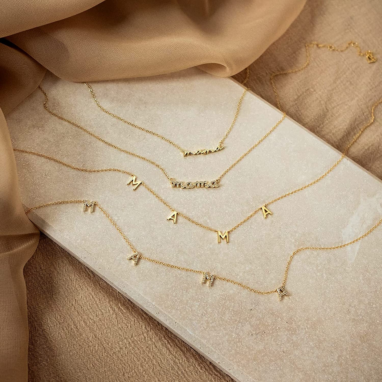 Initial Letter Necklace 18K Gold - GD Wholesale สร้อยคอโชคเกอร์จี้ตัวอักษร 
