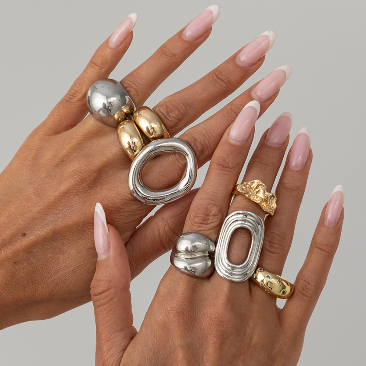 Vintage Punk Knuckle Rings Set - ชุดแหวนโลหะลายฉลุสีทองเงินสไตล์วินเทจพังก์ 8 ชิ้น/ชุด สำหรับผู้หญิง ผู้ชาย และเด็กผู้หญิง