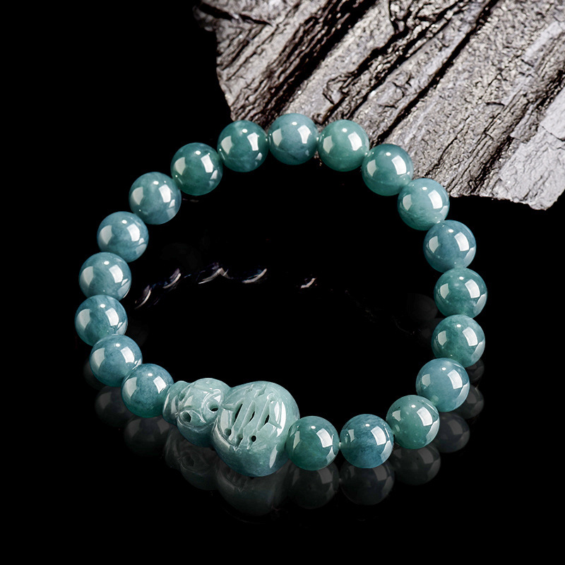 Bracelets - พม่า Jadeite Gourd สร้อยข้อมือของขวัญผู้หญิง Vintage หินหยกพม่าธรรมชาติ