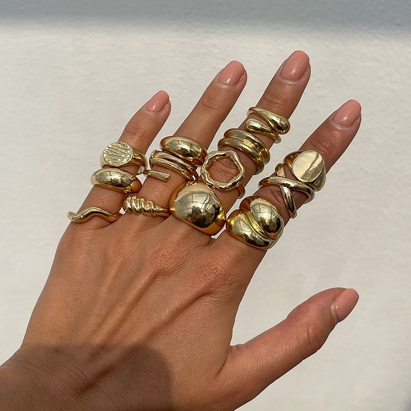 Vintage Punk Knuckle Rings Set - แฟชั่น Vintage แหวนโลหะสําหรับของขวัญผู้หญิง Punk Hip Hop