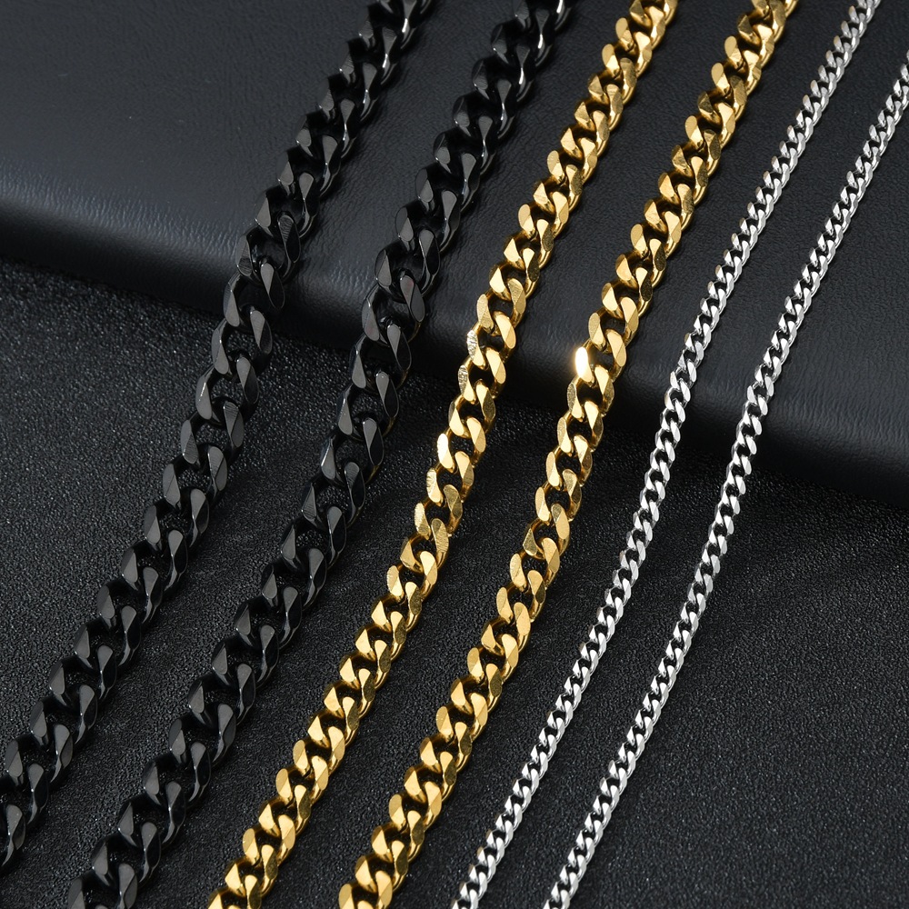 Cuban Link Chain 12Mm - 1 ชิ้นขนาด 3.6 มม./5 มม./7 มม.สร้อยคอผู้ชายสแตนเลส