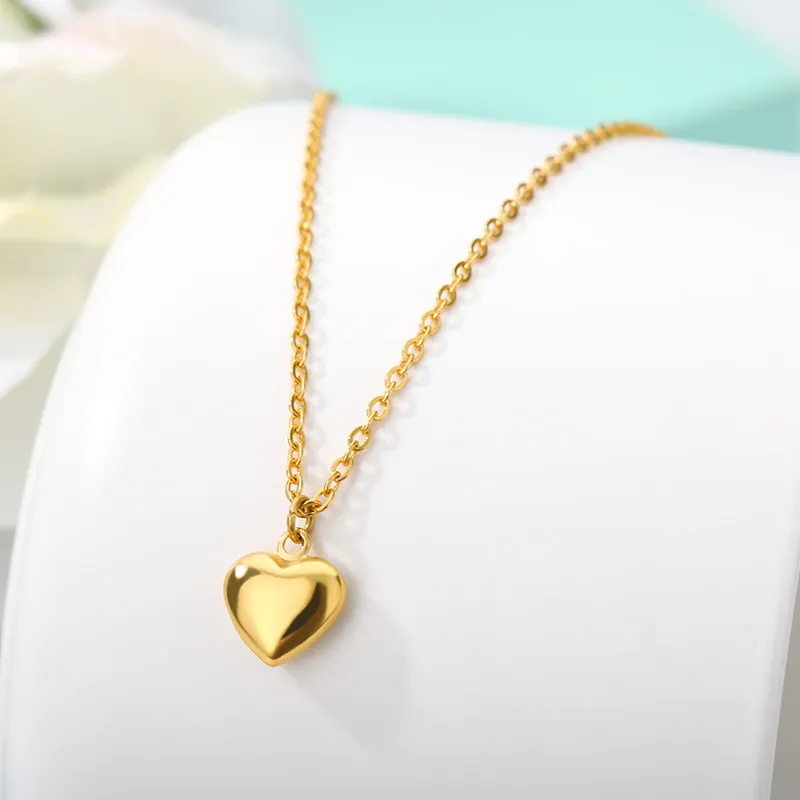 Heart Locket Necklace Photo - สร้อยคอแฟชั่น 2022 ผู้หญิงสแตนเลสสตีลหัวใจรักจี้สร้อยคอVirginหญิงเครื่องประดับRose GoldสีChain Link