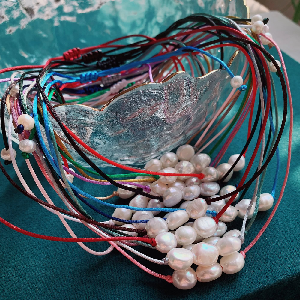 Pearl Choker Necklace Vintage - 9-10mm Baroque Pearl Charm สร้อยคอสตรี Minimalist
