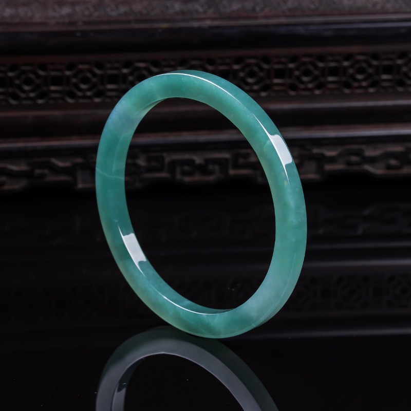 Bracelets - หยกธรรมชาติ 48-62 มม. หยกพม่าสีฟ้าน้ำแข็ง สร้อยข้อมือหยกเจไดต์ ถักทอด้วยมือ