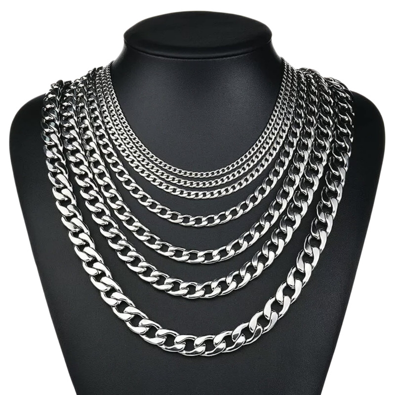 Cuban Link Chain 12Mm - สร้อยคอคิวบาลสแตนเลส 316L ขนาด 3 มม.-10 มม.