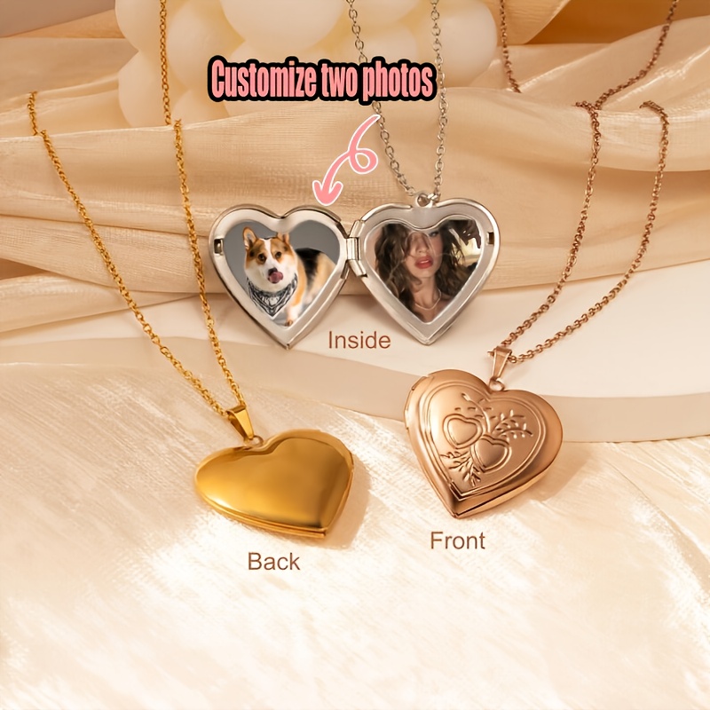 Heart Locket Necklace Photo - สร้อยคอรูปหัวใจแบบกำหนดเองพร้อมรูปภาพ 1/2 นิ้ว สร้อยคอที่สามารถปรับแต่งรูปภาพได้ ของที่ระลึกส่วนตัว ของขวัญที่ระลึกสำหรับคนที่คุณรัก