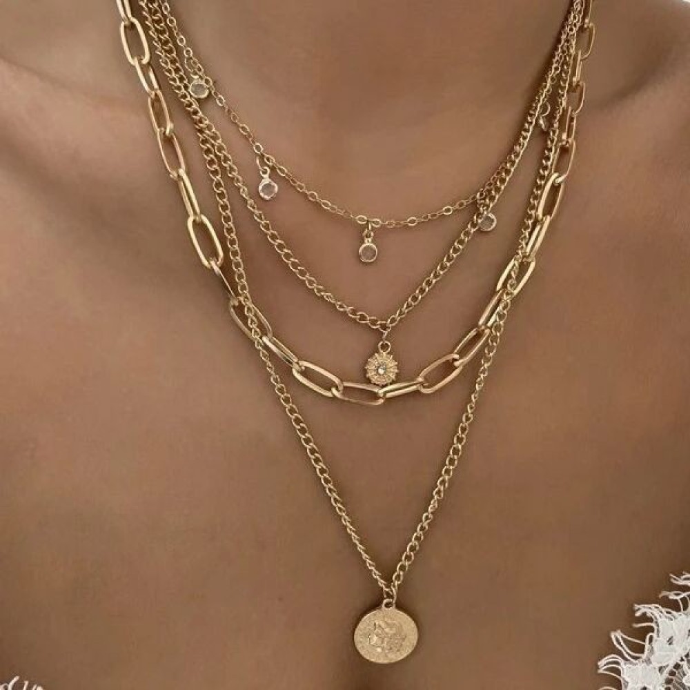 สร้อยคอจี้รูปภาพสไตล์โบฮีเมียน - Layered Pendant Necklace Aesthetic บทวิจารณ์และราคา