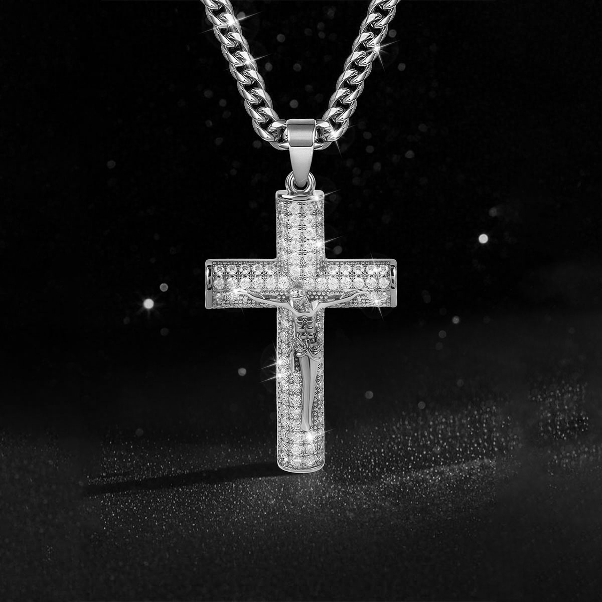 สร้อยคอไม้กางเขนชุบทองสำหรับผู - Cross Pendant Necklace Gold บทวิจารณ์และราคา