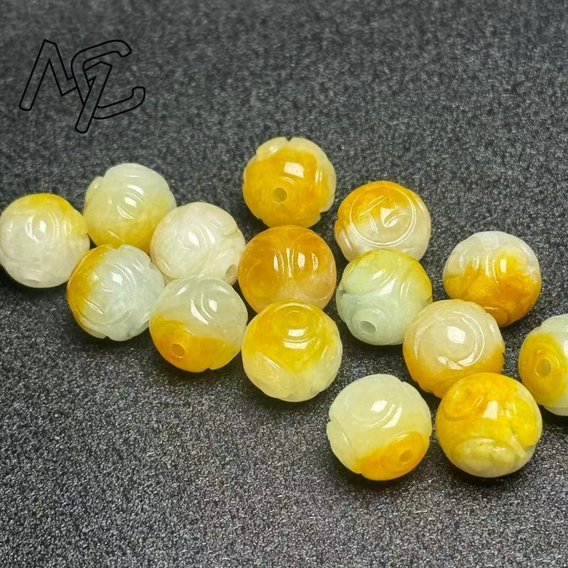 ลูกปัดหยกสีเหลืองธรรมชาติทรงกล - Bracelets บทวิจารณ์และราคา