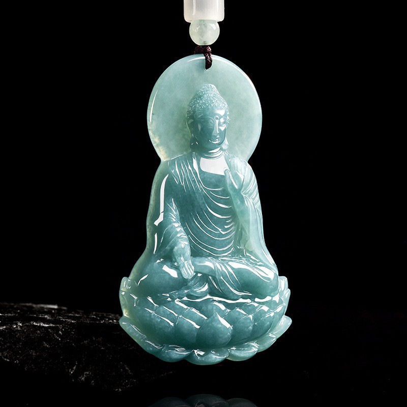 หยกพม่าธรรมชาติพระพุทธรูปจี้สร - Necklaces บทวิจารณ์และราคา