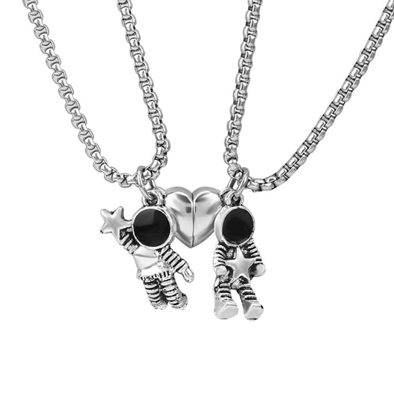 2ชิ้นสร้อยคอแม่เหล็กจับคู่คู่น - Magnetic Couple Matching Necklaces บทวิจารณ์และราคา