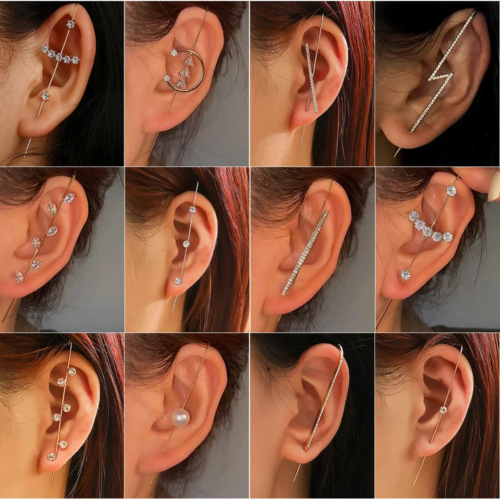ต่างหูแบบหนีบประดับเพชรซิคอน ด - Earrings บทวิจารณ์และราคา