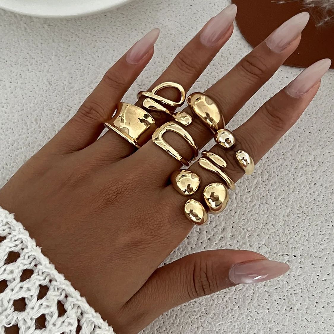 DIEZI หนึ่งชุดแฟชั่น Hollow Ge - Vintage Punk Knuckle Rings Set บทวิจารณ์และราคา