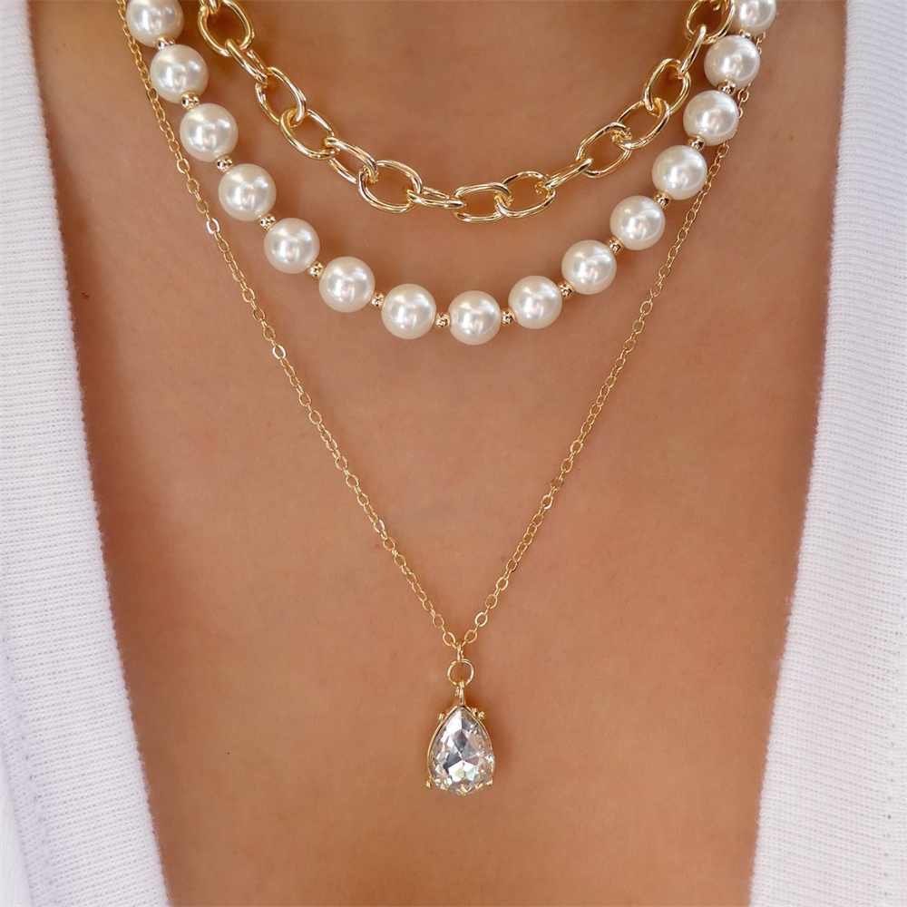 สร้อยคอคริสตัลทรงเรขาคณิตแผ่นท - Pearl Choker Necklace Vintage บทวิจารณ์และราคา