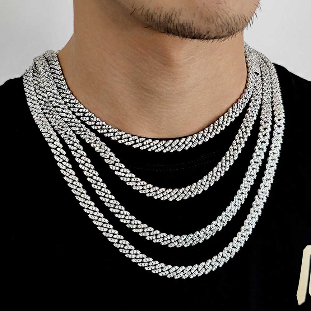สร้อยคอผู้หญิงประดับเพชรซิร์คอ - Cuban Link Chain 12Mm บทวิจารณ์และราคา