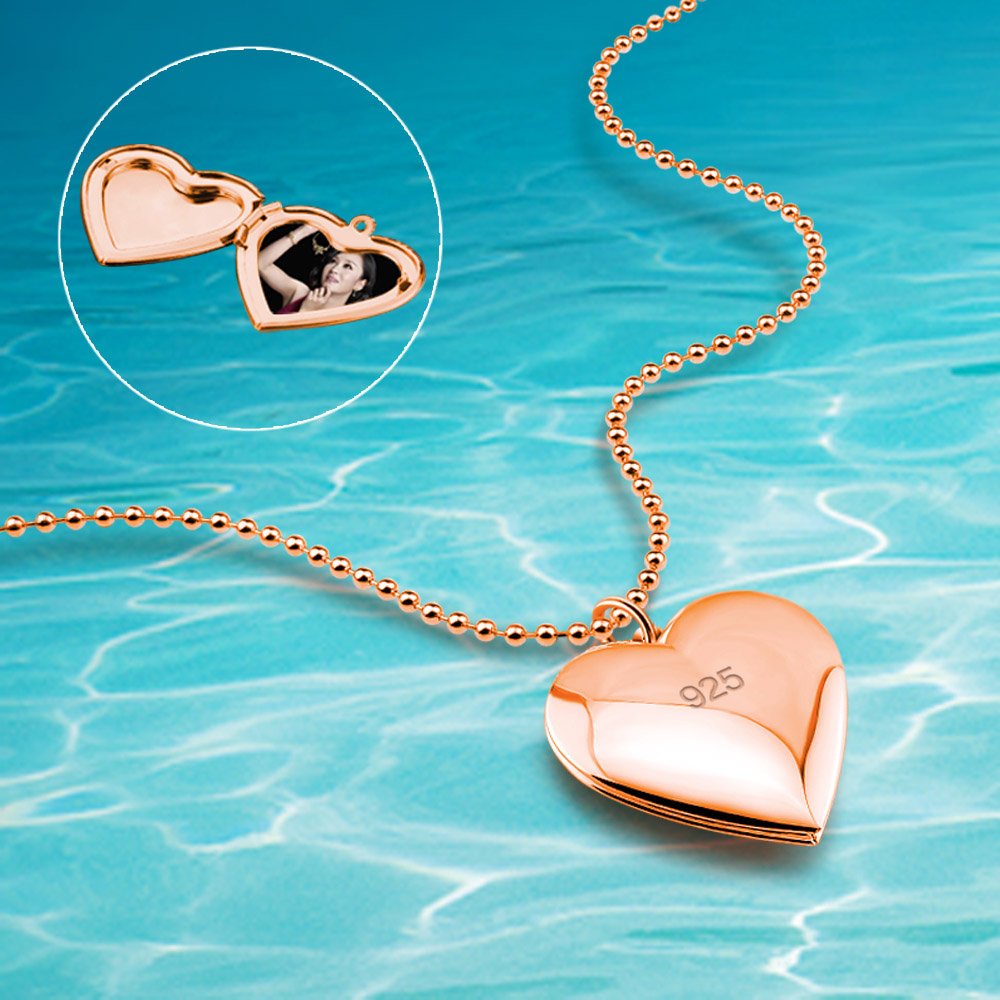 Eternal Love Heart Choker 925จ - Heart Locket Necklace Photo บทวิจารณ์และราคา