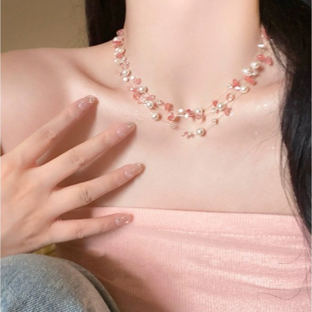 สีสันปลาดาว SHELL Pearl Choker - Layered Pendant Necklace Aesthetic บทวิจารณ์และราคา