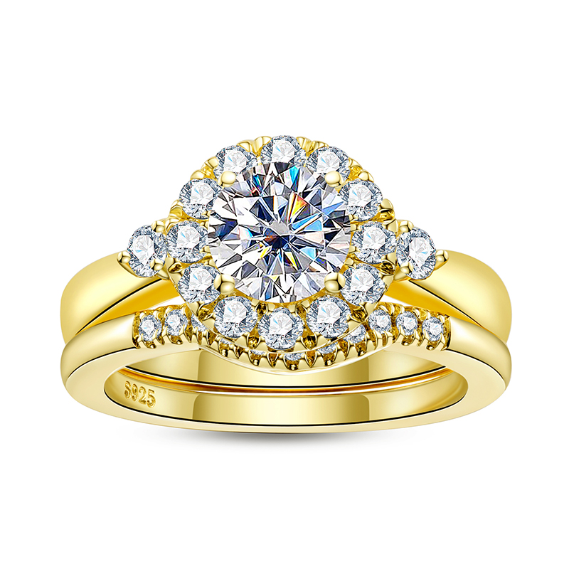 ชุดแหวนหมั้นสีทองสำหรับผู้หญิง - Moissanite Engagement Ring 1 Carat บทวิจารณ์และราคา