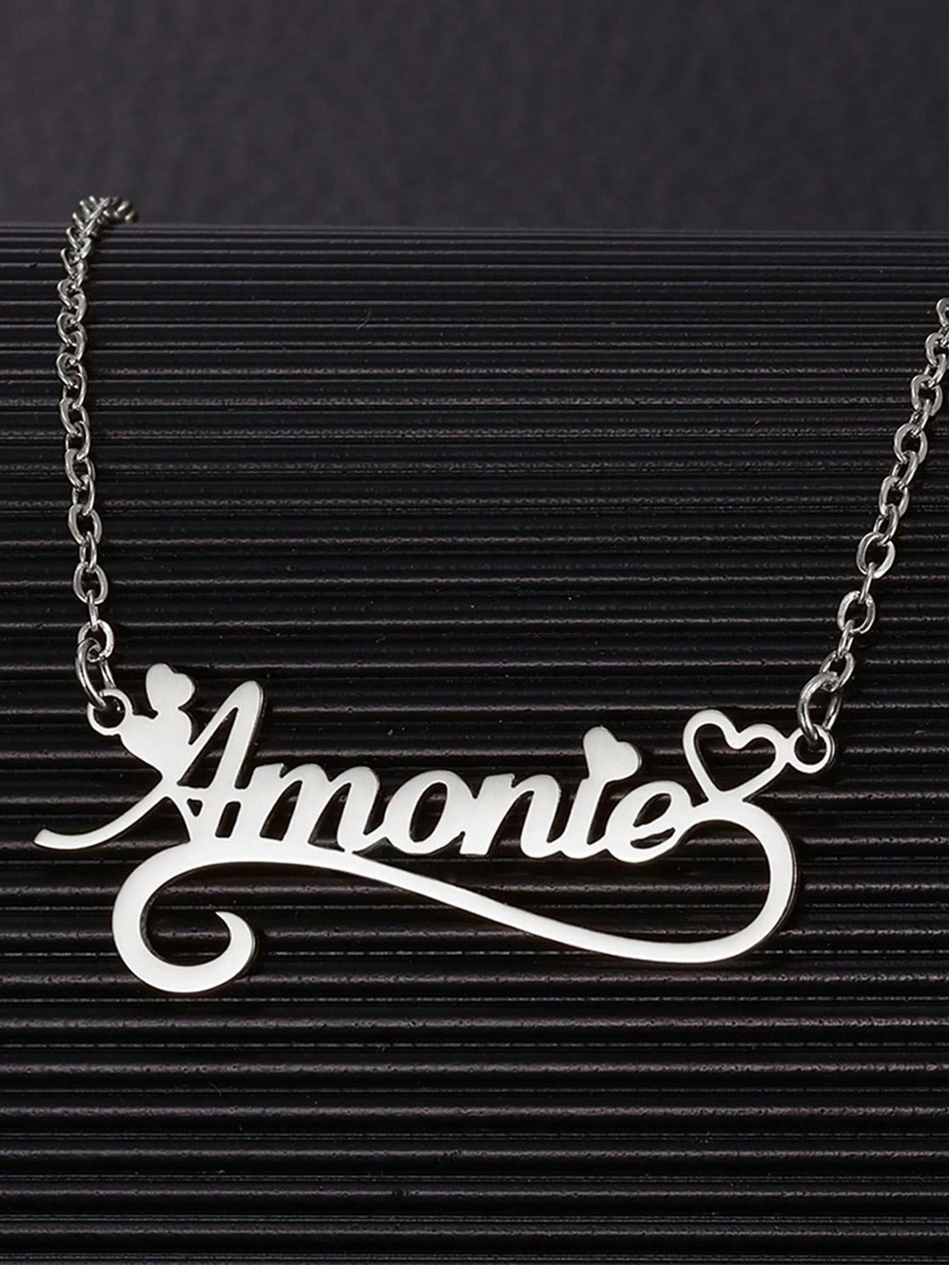 สร้อยคอรูปหัวใจกลวงสำหรับผู้หญ - Custom Name Necklace Stainless Steel บทวิจารณ์และราคา