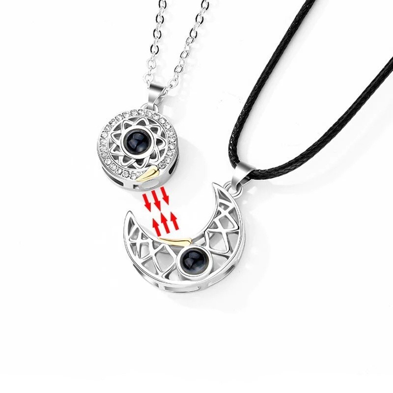 1 คู่แม่เหล็กคู่สร้อยคอสําหรับ - Magnetic Couple Matching Necklaces บทวิจารณ์และราคา