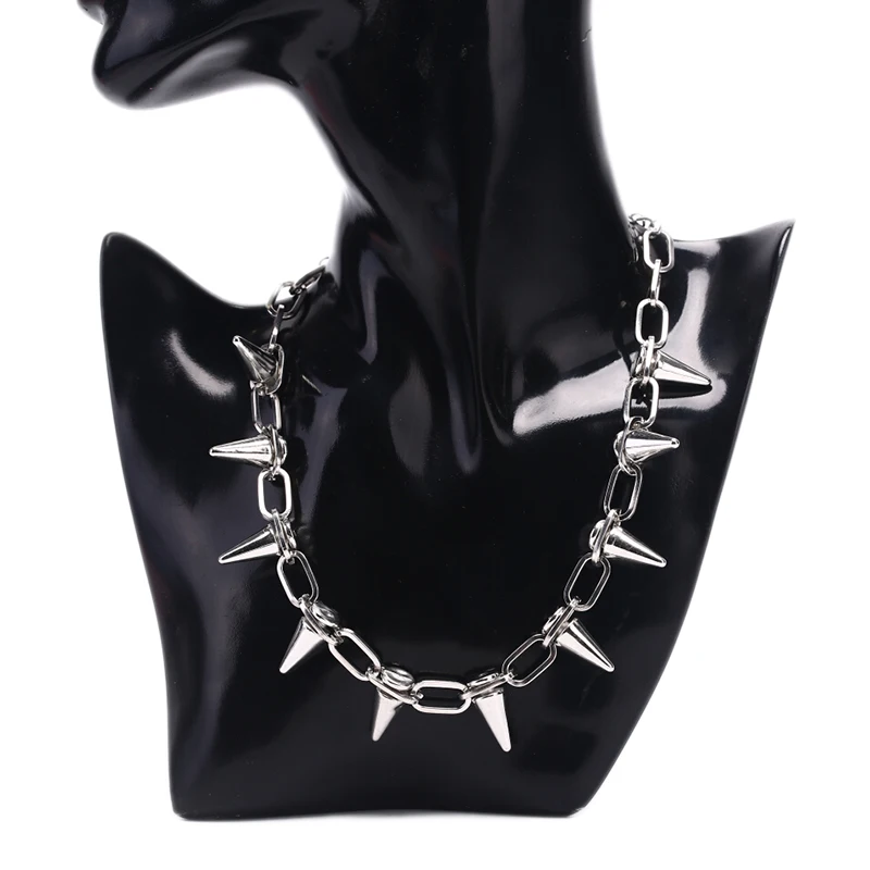 สร้อยคอโชคเกอร์โซ่ลิงค์สไตล์พั - Goth Punk Spike Choker บทวิจารณ์และราคา