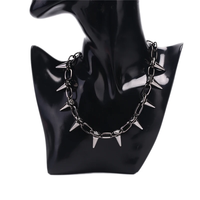 สร้อยคอโชคเกอร์โซ่ลิงค์สไตล์พั - Goth Punk Spike Choker บทวิจารณ์และราคา