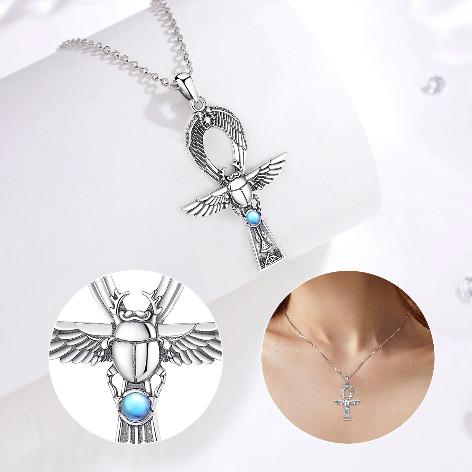 Eudora 925เงินสเตอร์ลิงอียิปต์ - 925 Sterling Silver Chain Necklace Men บทวิจารณ์และราคา