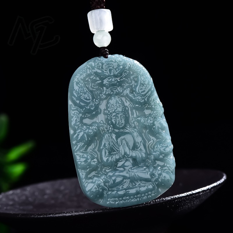 จี้หยกมรกตธรรมชาติแท้ รูปพระแม - Necklaces บทวิจารณ์และราคา