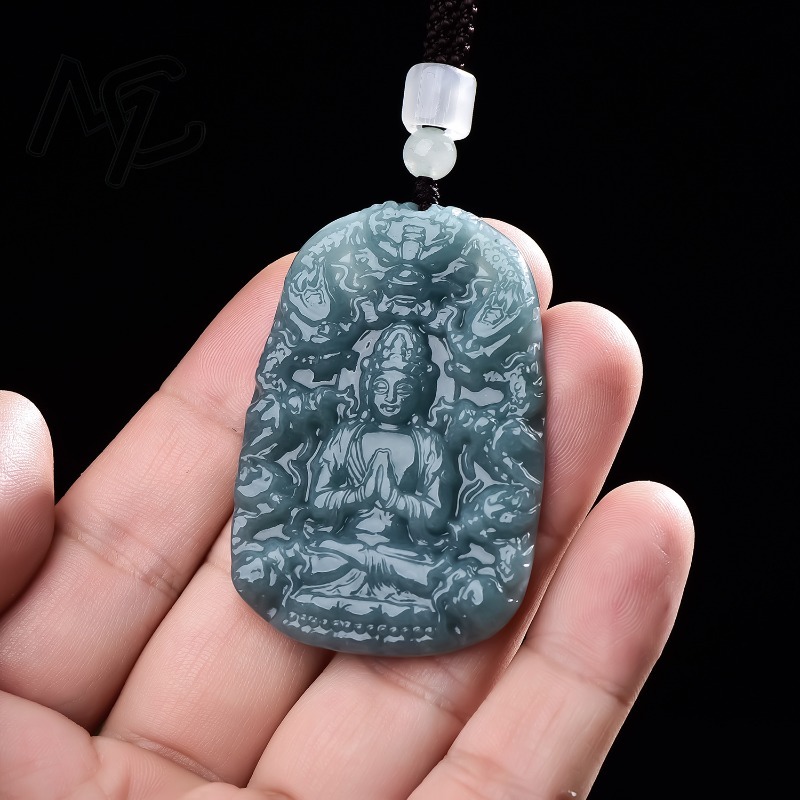 จี้หยกมรกตธรรมชาติแท้ รูปพระแม - Necklaces บทวิจารณ์และราคา
