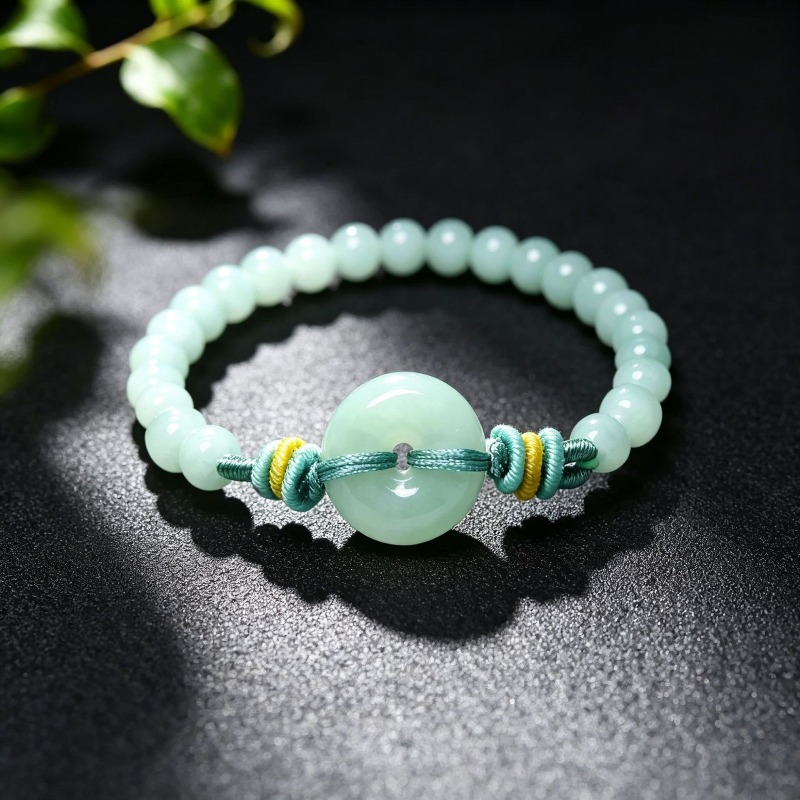 สร้อยข้อมือลูกปัดหยกพม่าแท้สีน - Bracelets บทวิจารณ์และราคา