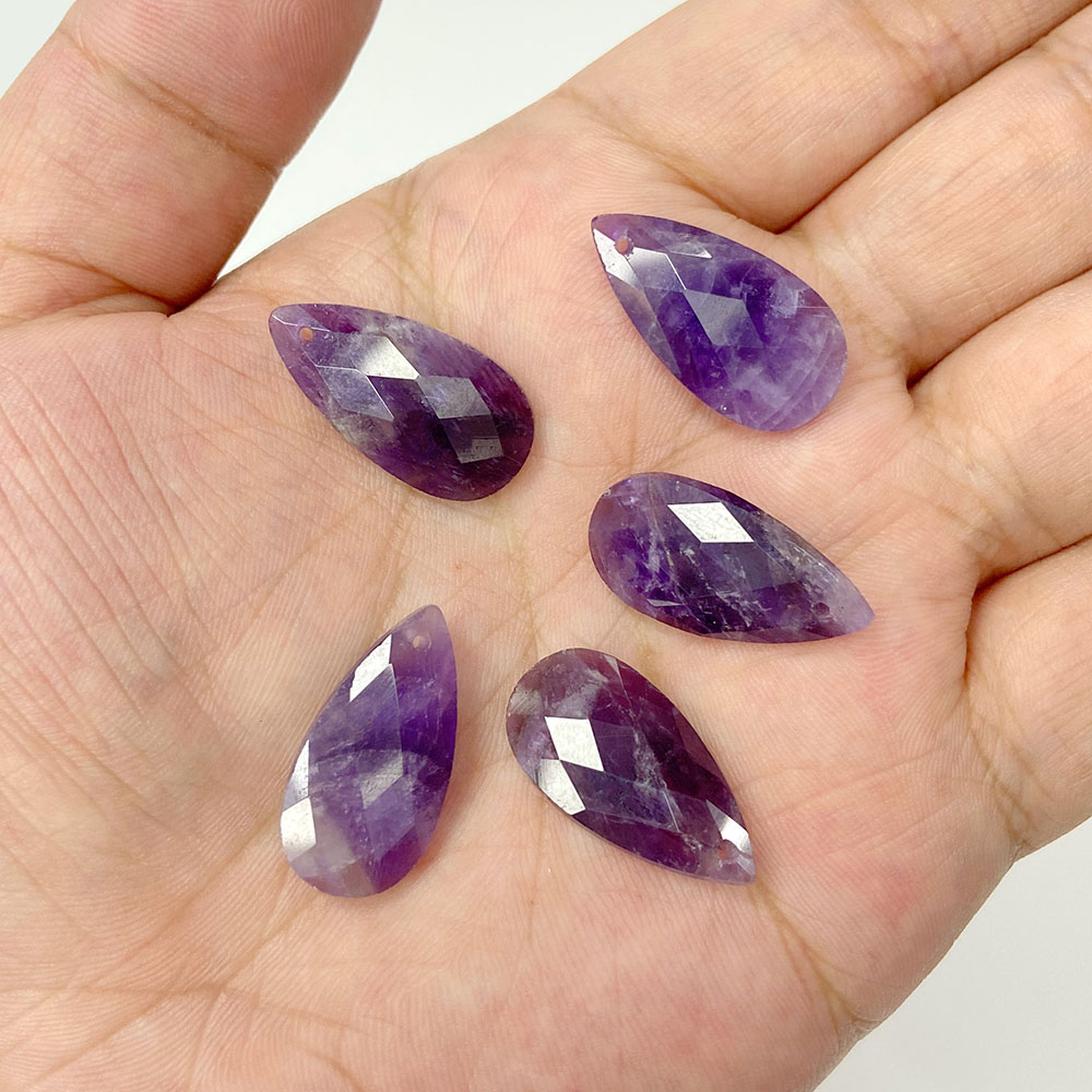 2pcs 13*25 มม.ยาว Water DROP S - Crystal Pendant Necklace Natural Stone บทวิจารณ์และราคา