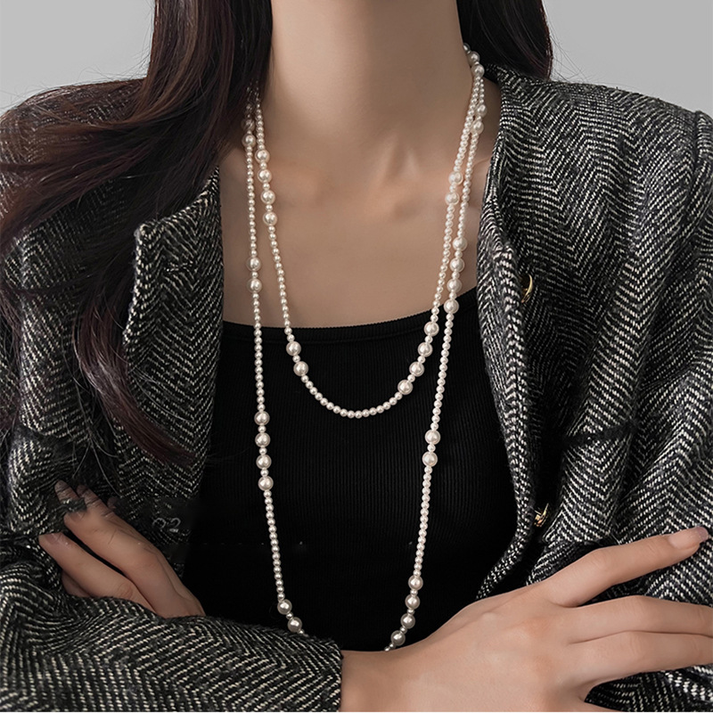 สร้อยคอมุกยาวหลายชั้นวินเทจสำห - Pearl Choker Necklace Vintage บทวิจารณ์และราคา