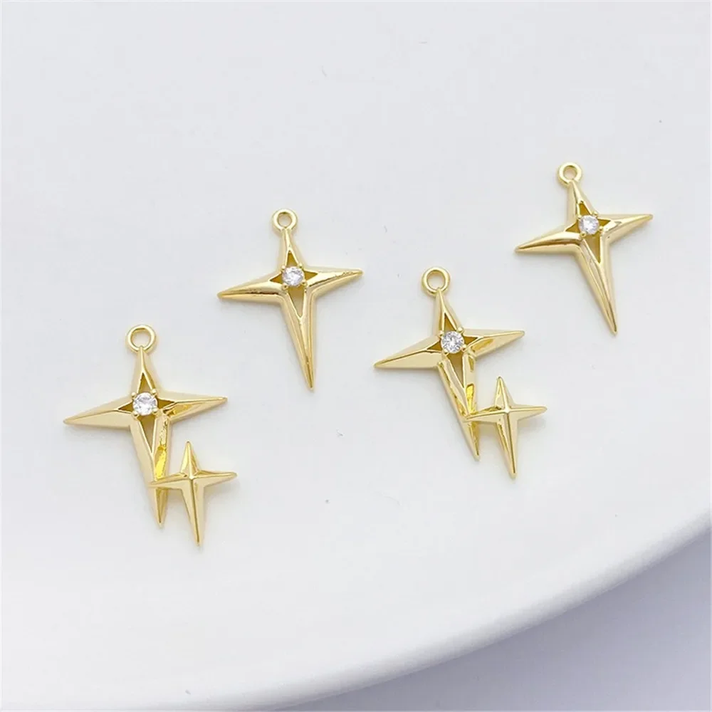 จี้รูปดาวกางเขนประดับเพชรซิคอน - Cross Pendant Necklace Gold บทวิจารณ์และราคา