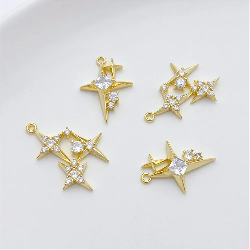 จี้รูปดาวกางเขนประดับเพชรซิคอน - Cross Pendant Necklace Gold บทวิจารณ์และราคา