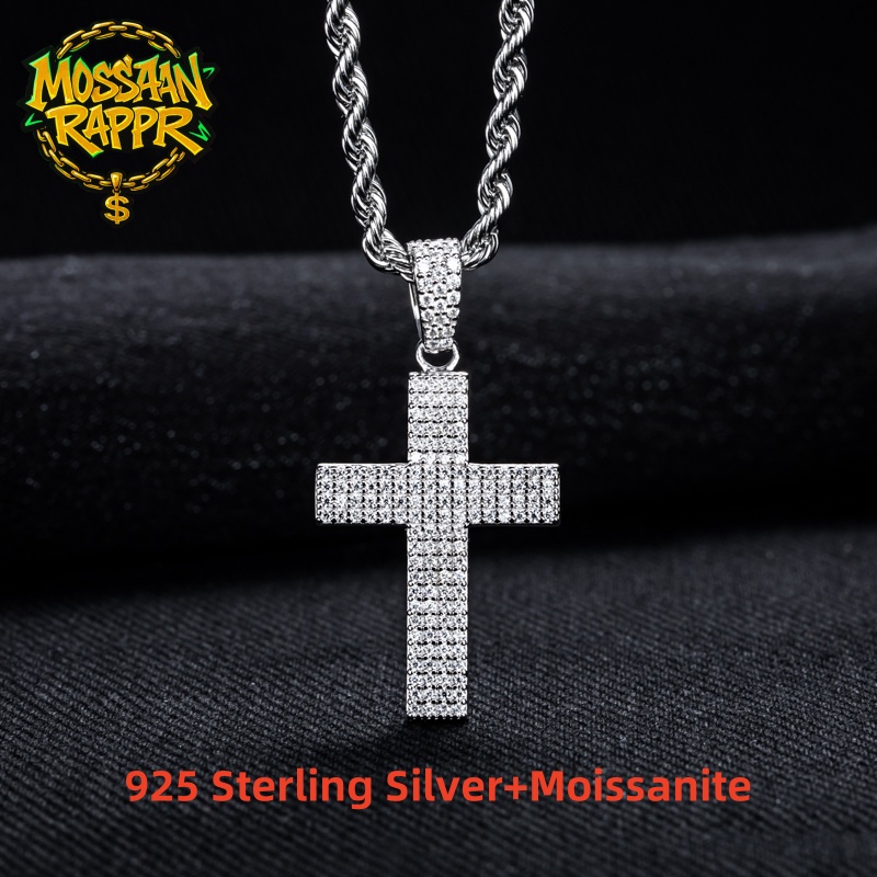 MossanRappr Moissanite Bling C - 925 Sterling Silver Chain Necklace Men บทวิจารณ์และราคา
