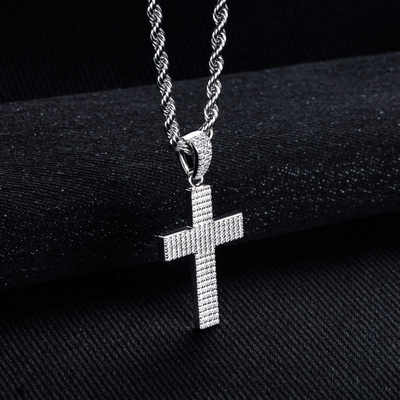 MossanRappr Moissanite Bling C - 925 Sterling Silver Chain Necklace Men บทวิจารณ์และราคา