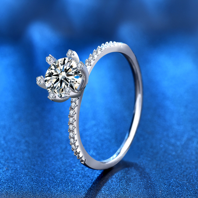 แหวนหมั้นเพชรโมอิสซาไนต์ S925  - Moissanite Engagement Ring 1 Carat บทวิจารณ์และราคา