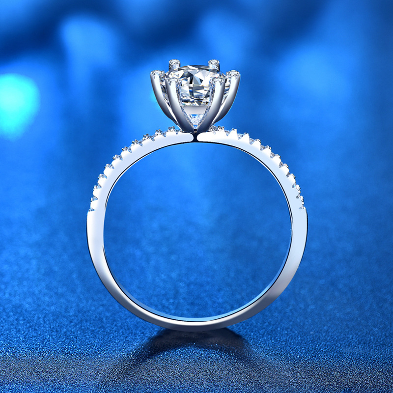 แหวนหมั้นเพชรโมอิสซาไนต์ S925  - Moissanite Engagement Ring 1 Carat บทวิจารณ์และราคา