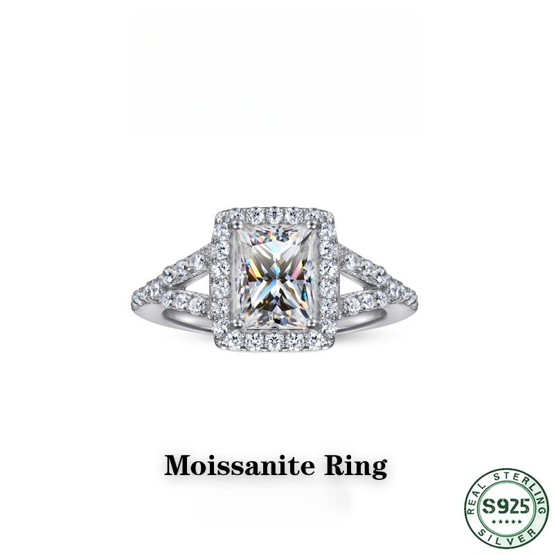 แหวนมอยส์ซาไนต์ 1 กะรัต เงินแท - Moissanite Engagement Ring 1 Carat บทวิจารณ์และราคา