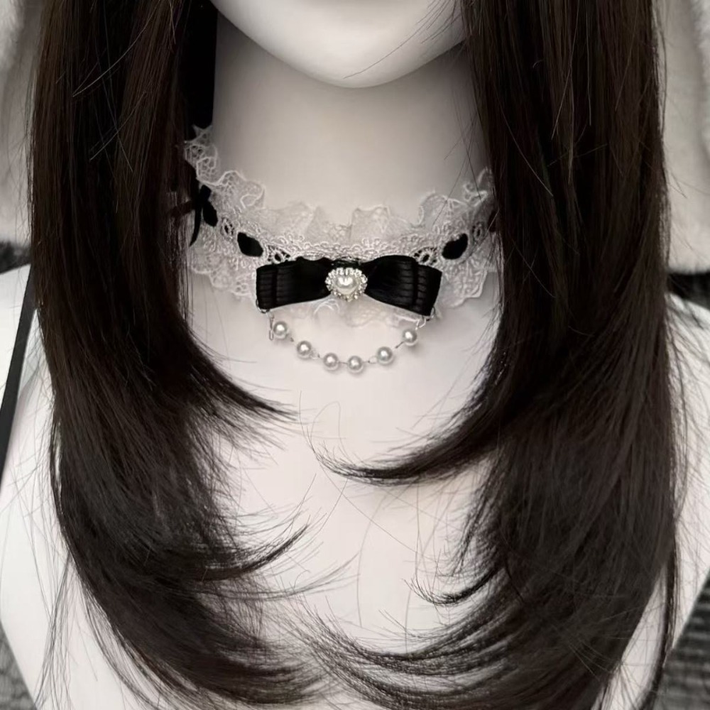 สร้อยคอแฟชั่นประดับโบว์ลูกไม้ส - Pearl Choker Necklace Vintage บทวิจารณ์และราคา