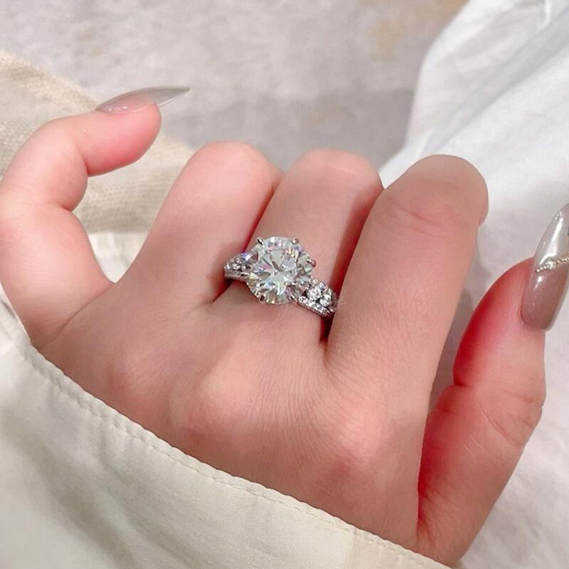 แหวนผู้หญิง 4 กะรัต ประดับมอยส - Moissanite Engagement Ring 1 Carat บทวิจารณ์และราคา