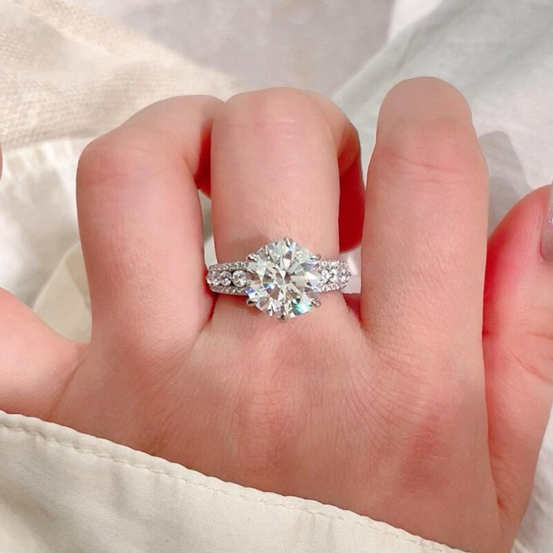 แหวนผู้หญิง 4 กะรัต ประดับมอยส - Moissanite Engagement Ring 1 Carat บทวิจารณ์และราคา