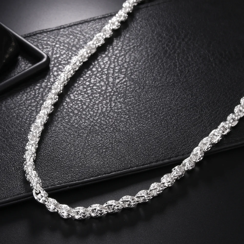 สร้อยคอเงินแท้ 925 ดีไซน์เก๋ ข - 925 Sterling Silver Chain Necklace Men บทวิจารณ์และราคา