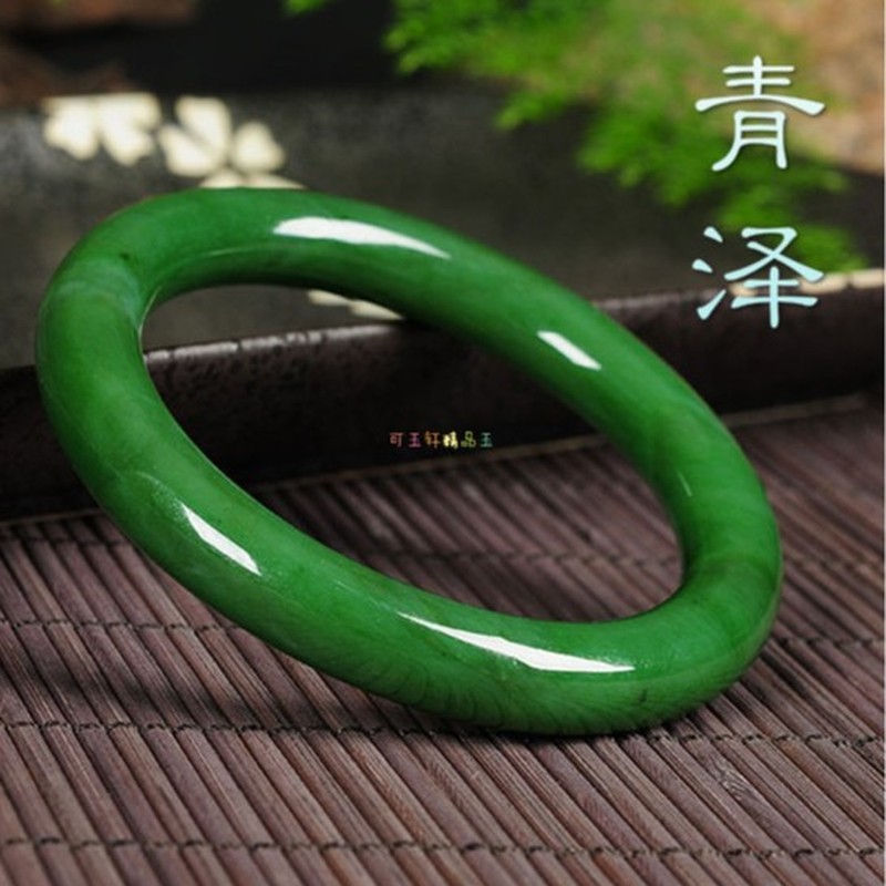 หยกกลมคุนหลุนสีเขียวผักโขมจากเ - Bracelets บทวิจารณ์และราคา
