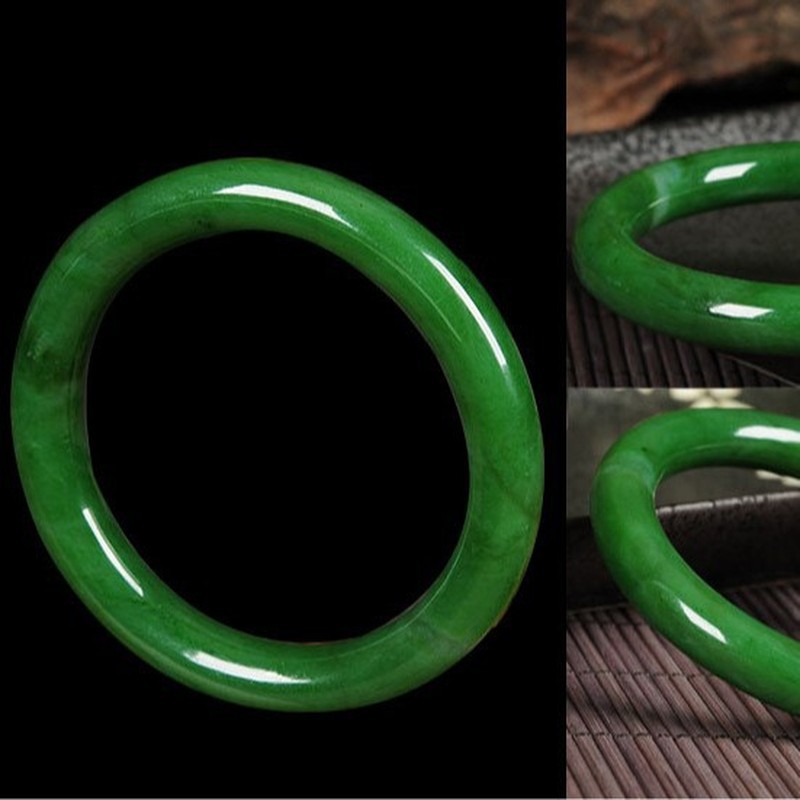 หยกกลมคุนหลุนสีเขียวผักโขมจากเ - Bracelets บทวิจารณ์และราคา