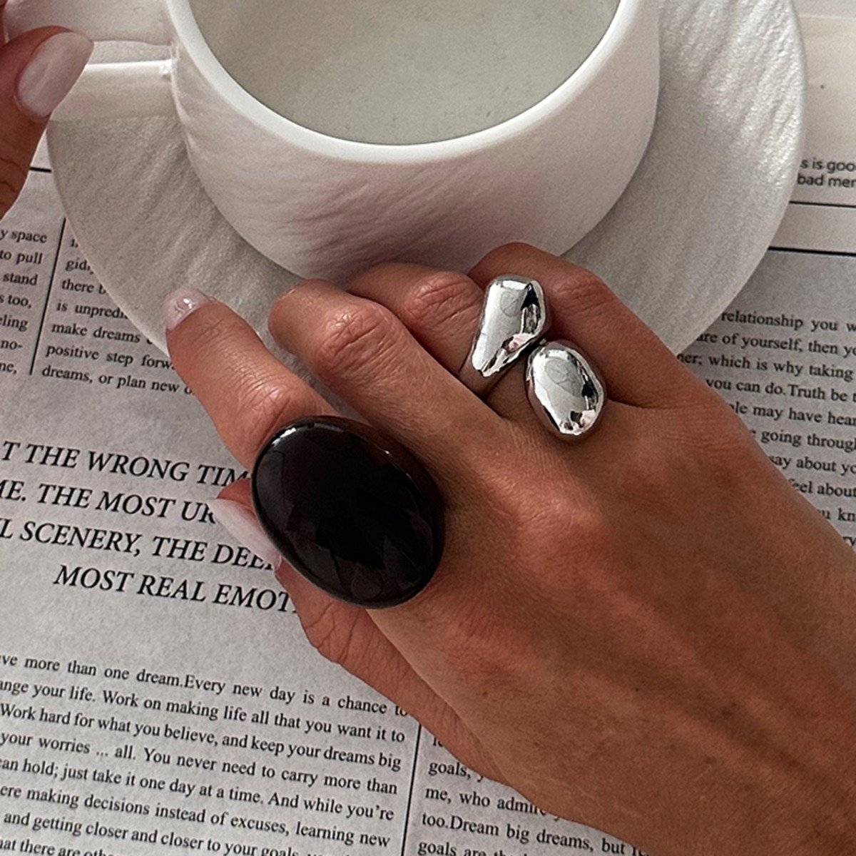 แหวนอะคริลิคทรงหยดน้ำสไตล์วินเ - Vintage Punk Knuckle Rings Set บทวิจารณ์และราคา