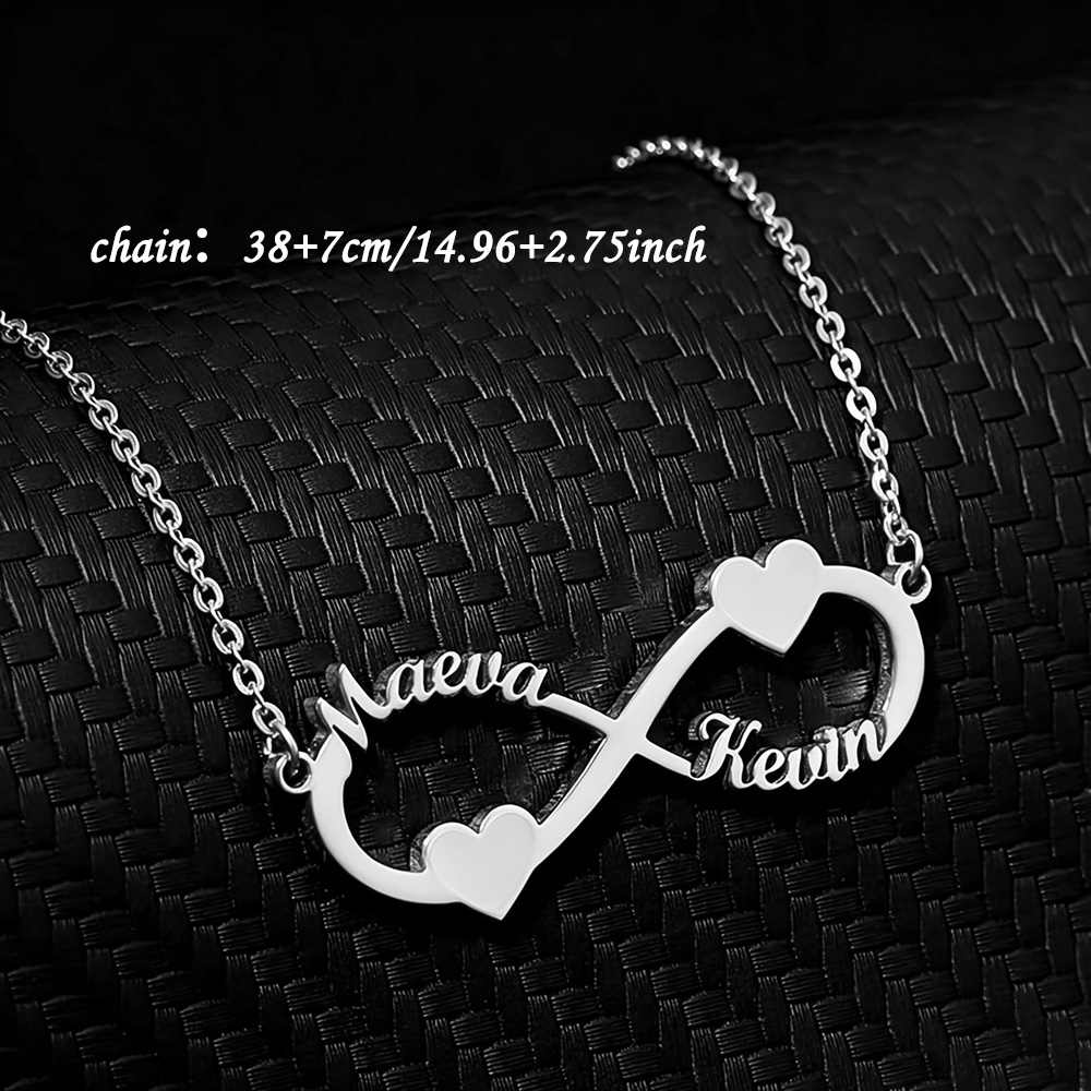 สร้อยคอชื่อสั่งทำ จี้รูปหัวใจอ - Custom Name Necklace Stainless Steel บทวิจารณ์และราคา