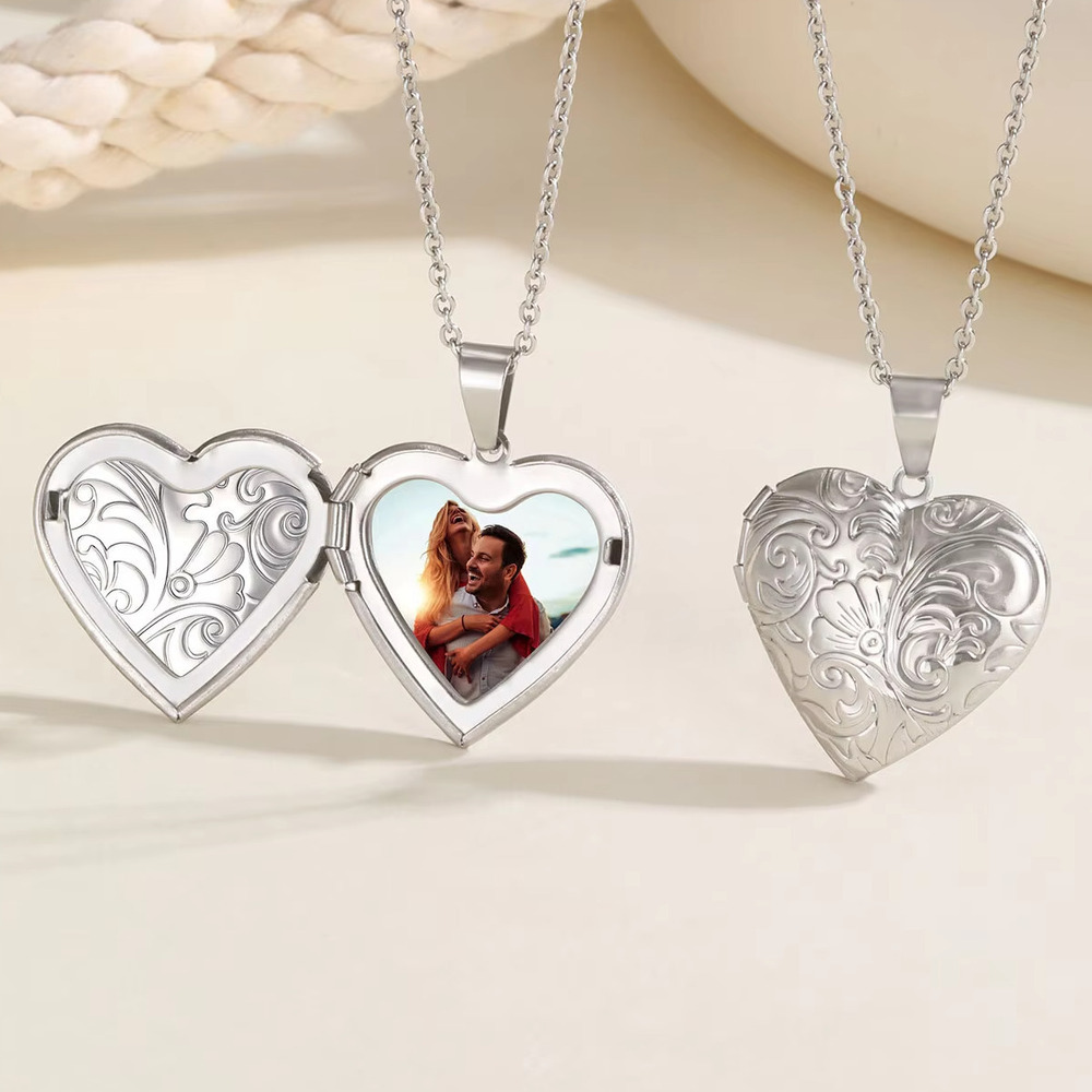 Vnox Dainty Heart รูปภาพสร้อยค - Heart Locket Necklace Photo บทวิจารณ์และราคา