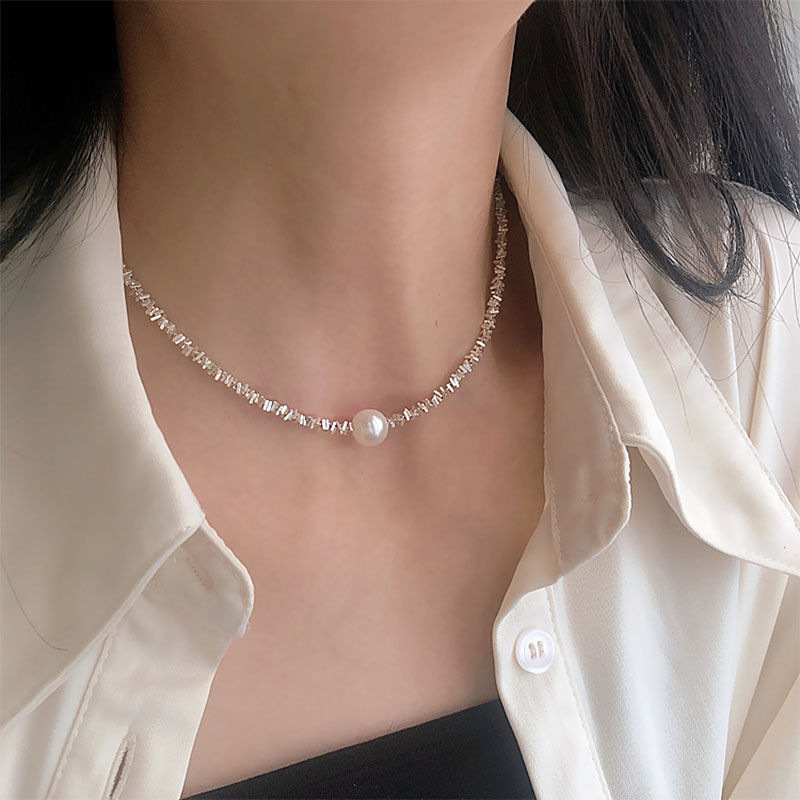 สร้อยคอเงินโบราณสไตล์วินเทจสำห - Pearl Choker Necklace Vintage บทวิจารณ์และราคา